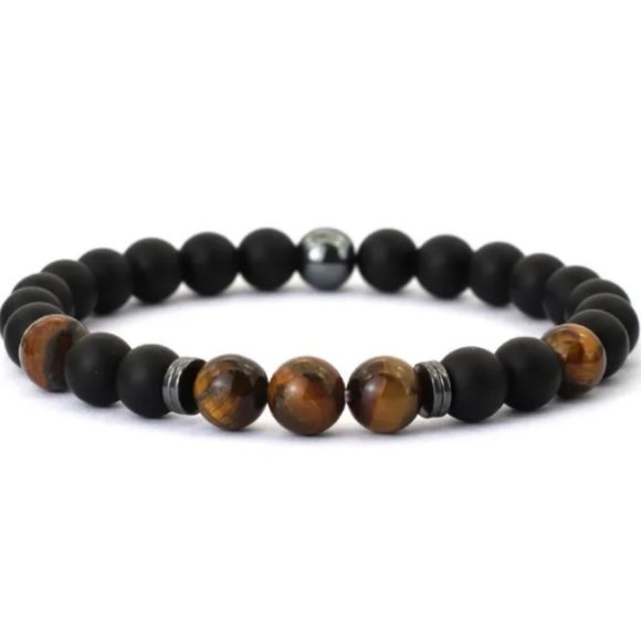 Onyx Bracelet,Gemstones Beads Bracelet,Good Luck Bracelet,Gift for Her,for Him - Picture 1 of 1